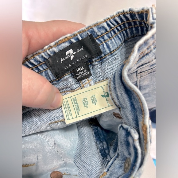 Girls Size 18 months denim shorts 7 for All Mankind Jeans and Jumping Beans - Picture 3 of 4